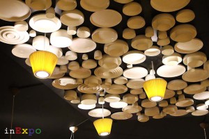 installazione soffitto ristorante del Belgio in Expo