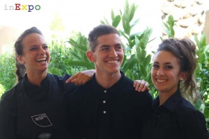 Erinna, Marco e Laura del ristorante del Bahrain in Expo